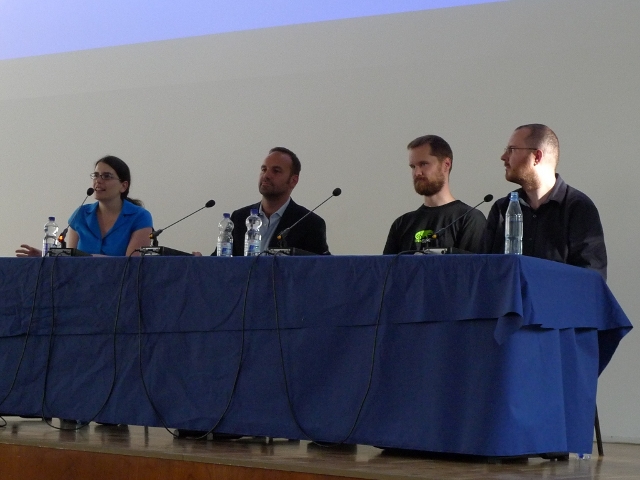 Photo of The CAA/CLA panel discussion at Desktop Summit 2011.